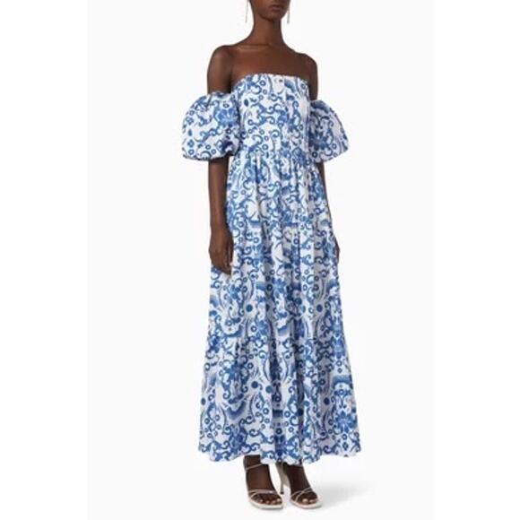 NEW Borgo de Nor Julia Cotton Dress Venezia blue size US 8 / UK 12 - Picture 15 of 16